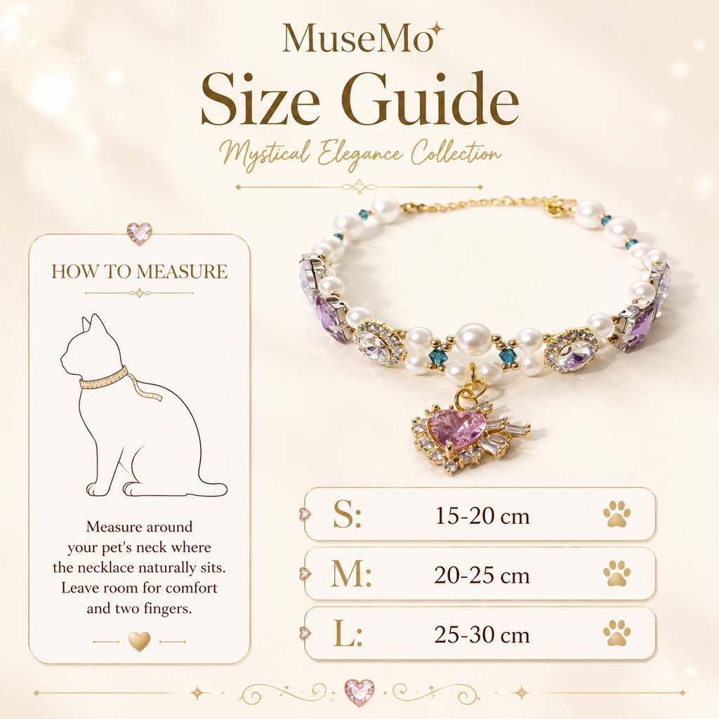 Pearl & Crystal Heart Pet Necklace